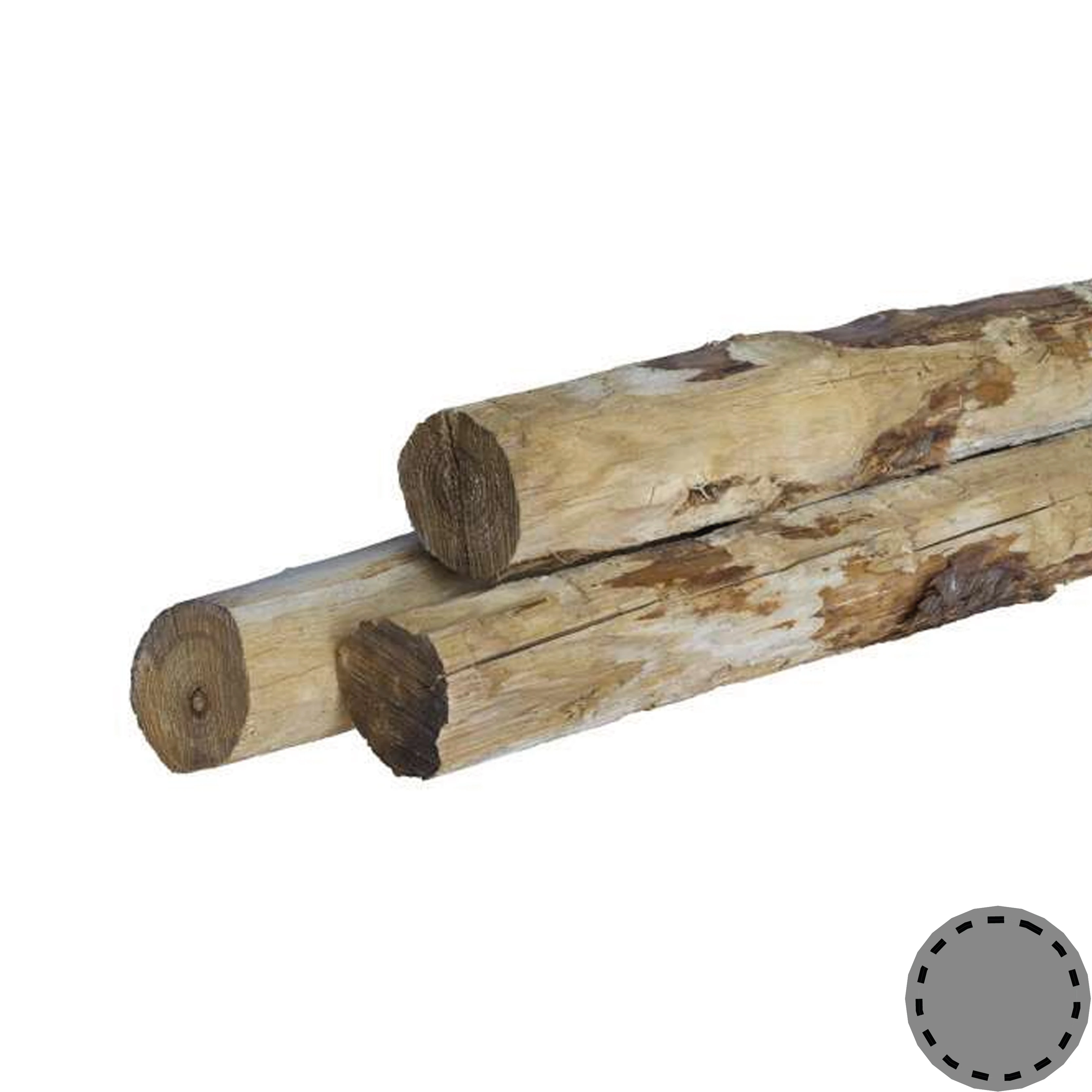 Ronde paal (geschild)