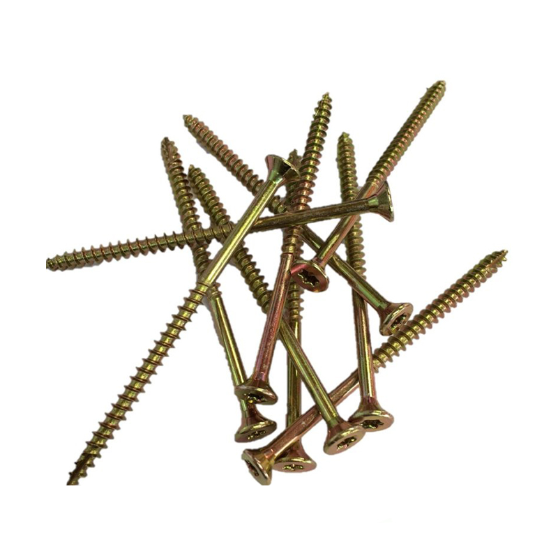 SKIR'CO (10 stuks) Universeel verzinkt staal 6,0 x 300 mm gele houtschroeven, verzonken kop, Torx-kop, Type 17, spaanplaatschroeven